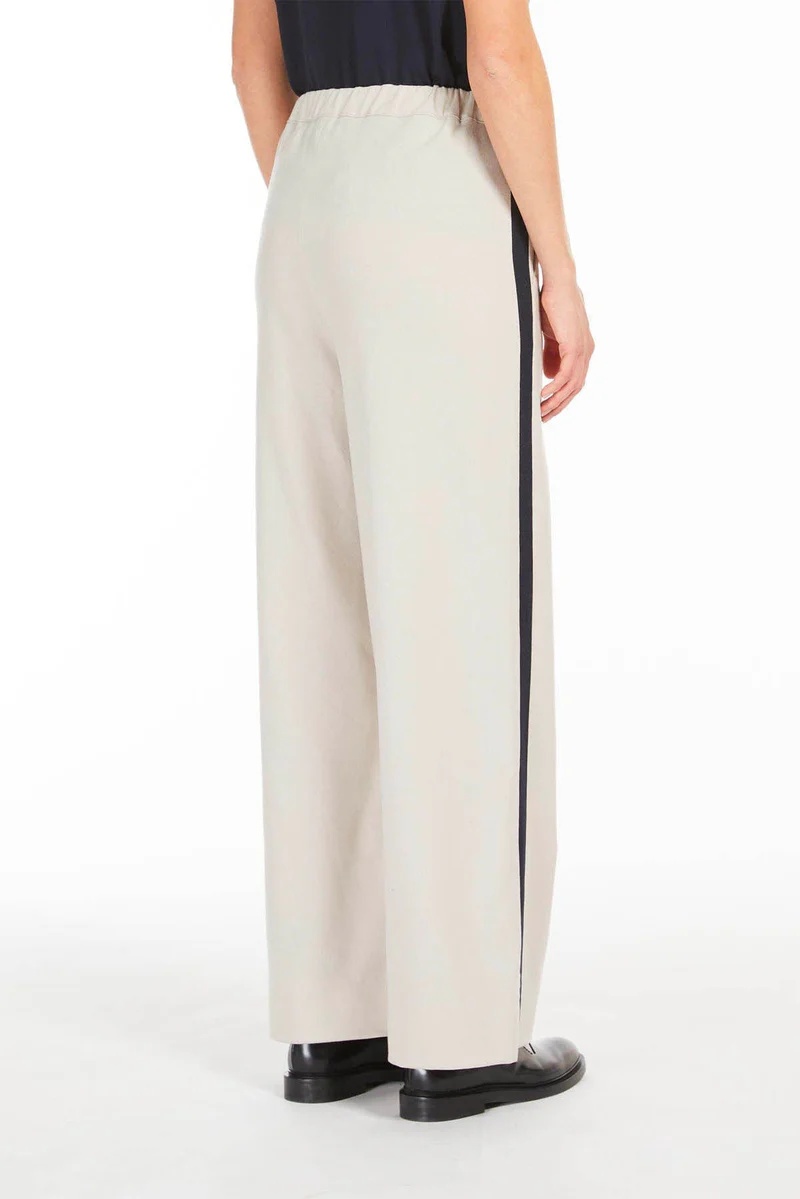 Max Mara Off White Filippa Soft Flannel Trousers In Pink