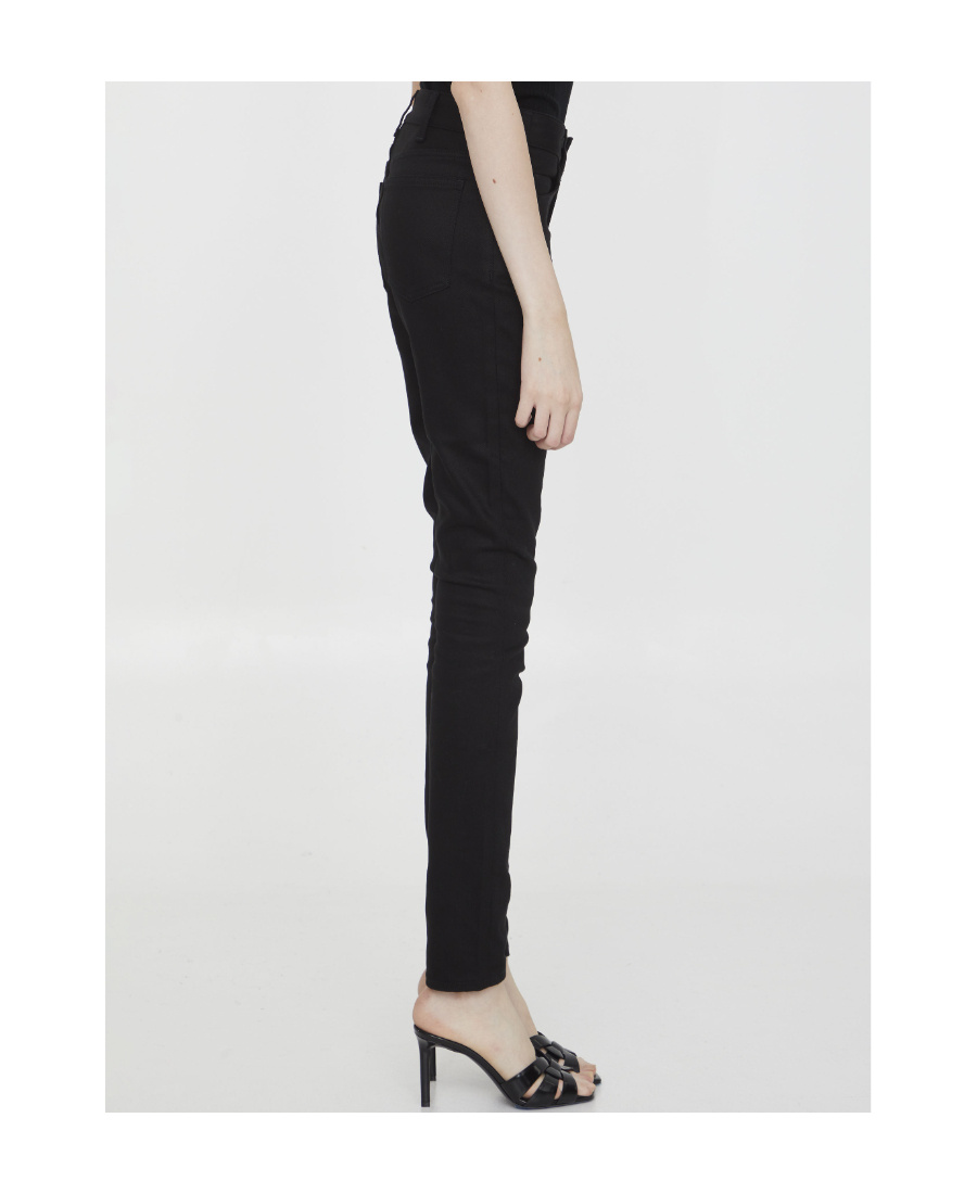Celine Belt Ring Denim Trousers In Black