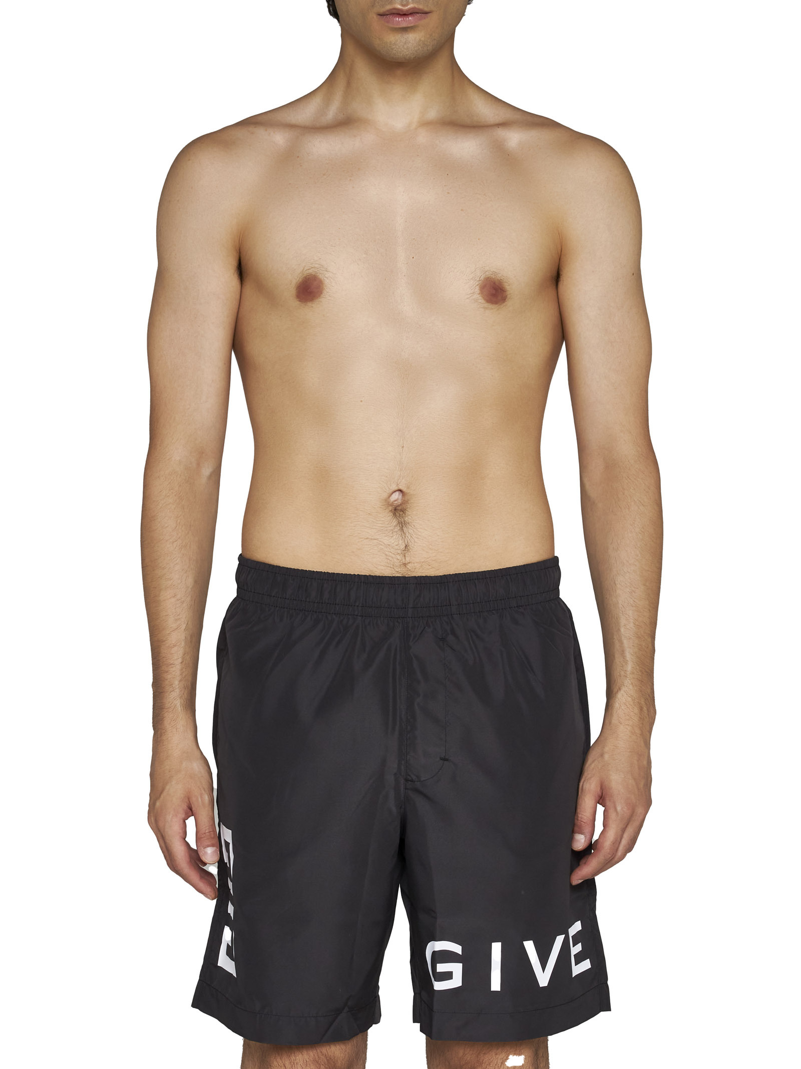 Givenchy Logo-embroidered Swim Shorts In Black
