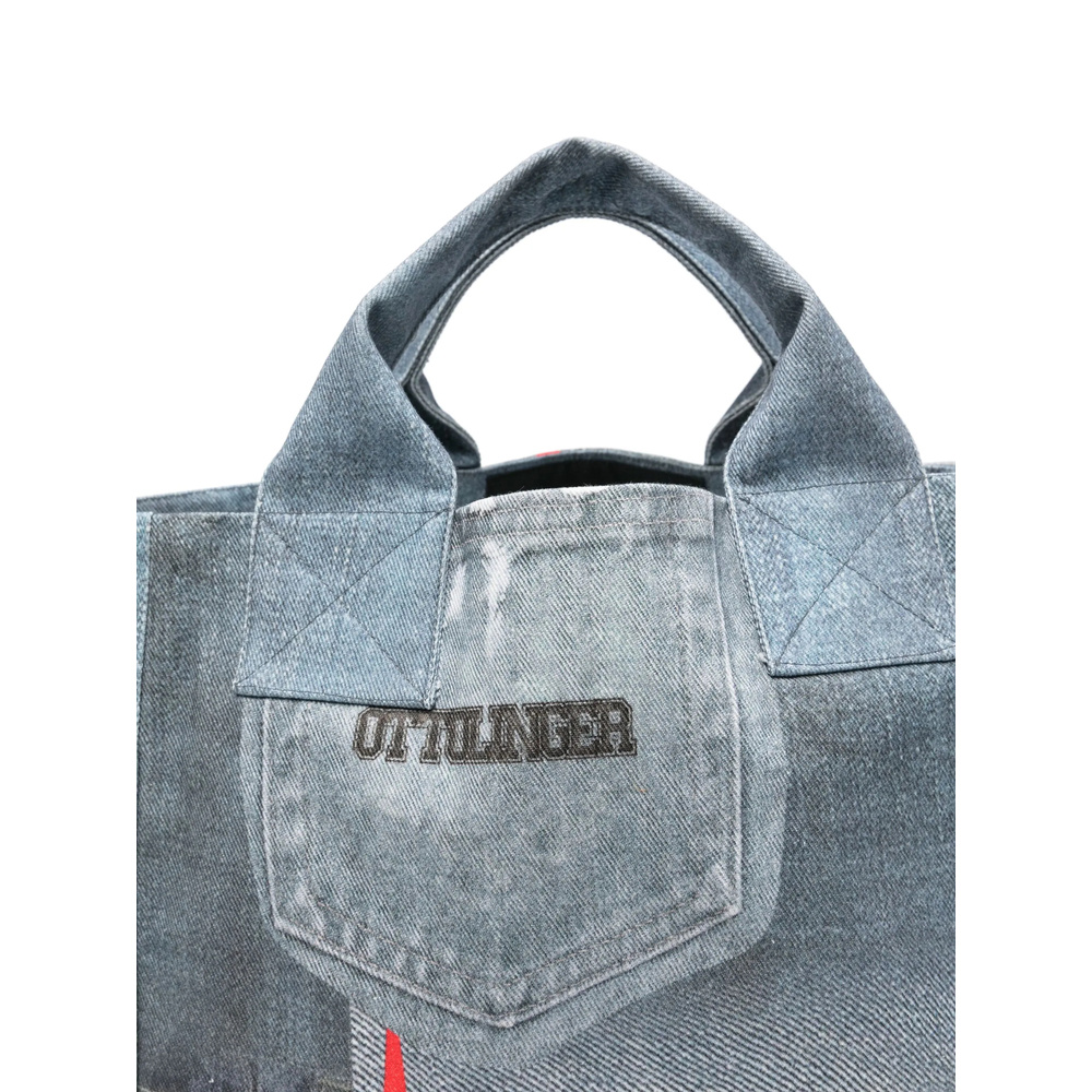 Ottolinger Denim Tote Bag In Gray
