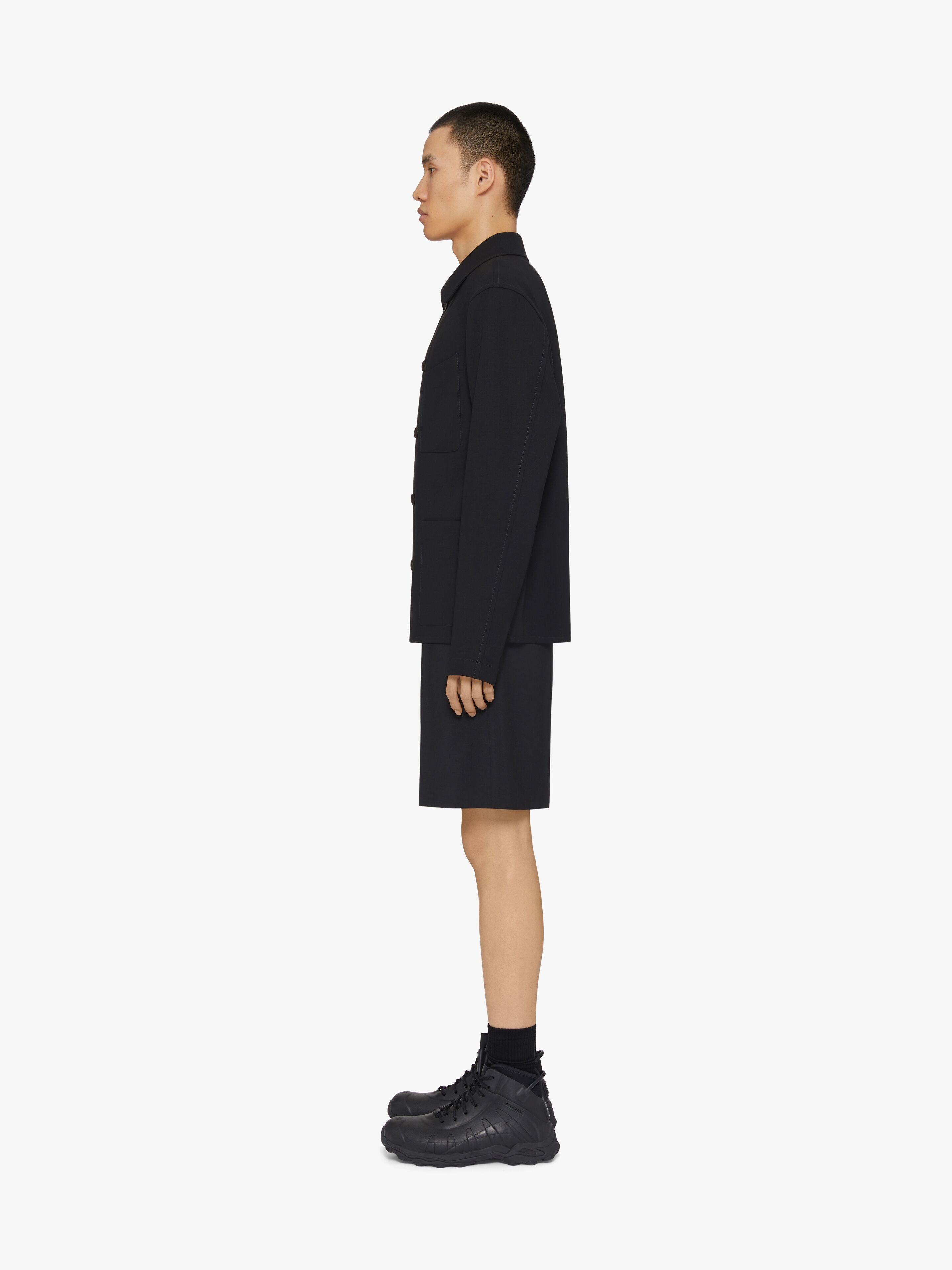 Givenchy Classic-collar Wool Shirt In Black