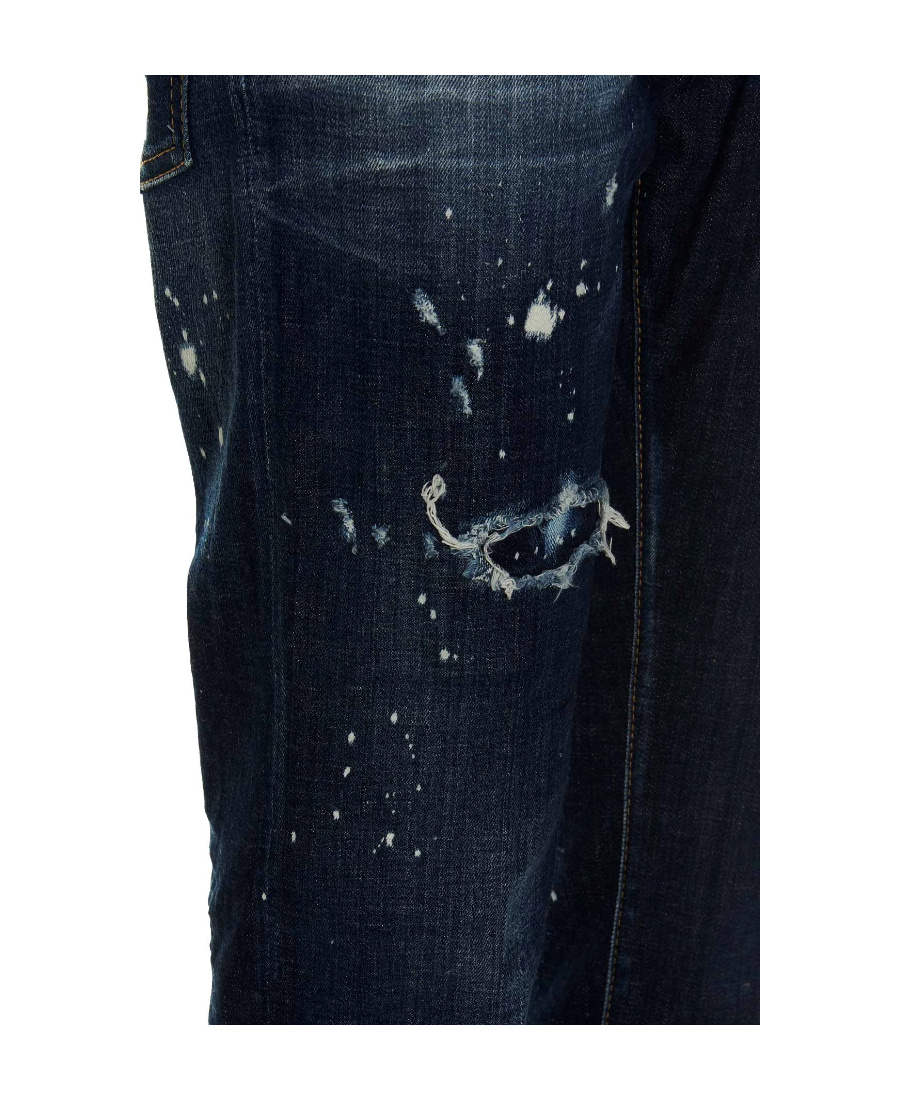 Dsquared2 Distressed-effect Straight-leg Jeans In Black