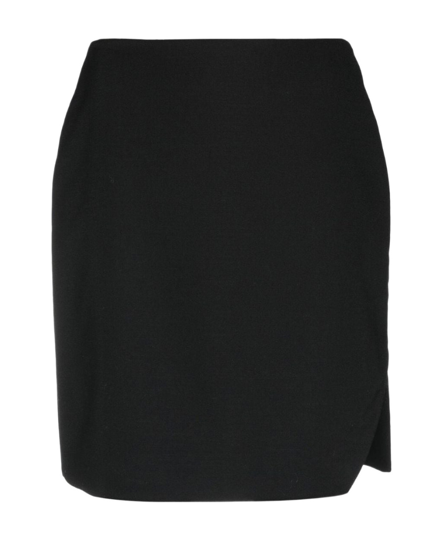 Alexander Mcqueen Side Slit Mini Skirt In Black