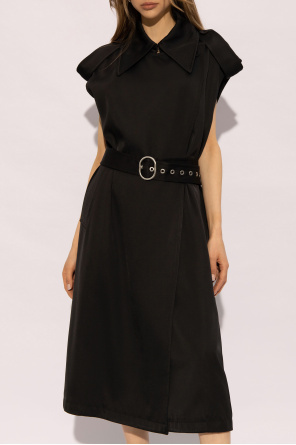 Jil Sander Belted Trench Coat In Black