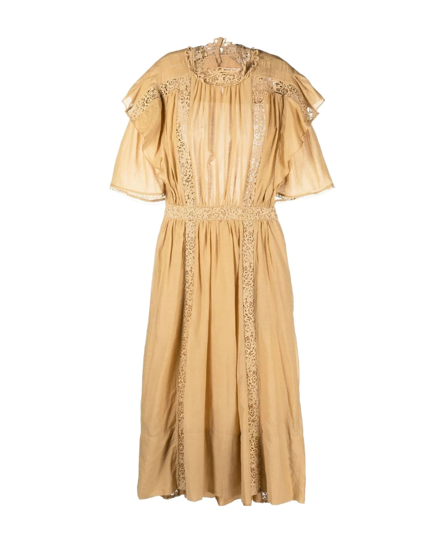 Isabel Marant Étoile Neutral Galina Ruffle Midi Dress In Nude