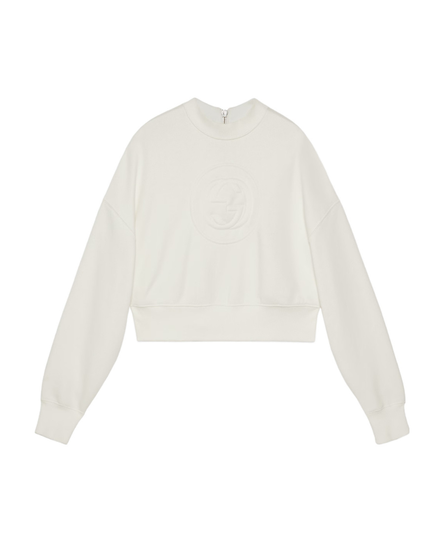 Gucci Interlocking G Cotton Sweatshirt In Nude