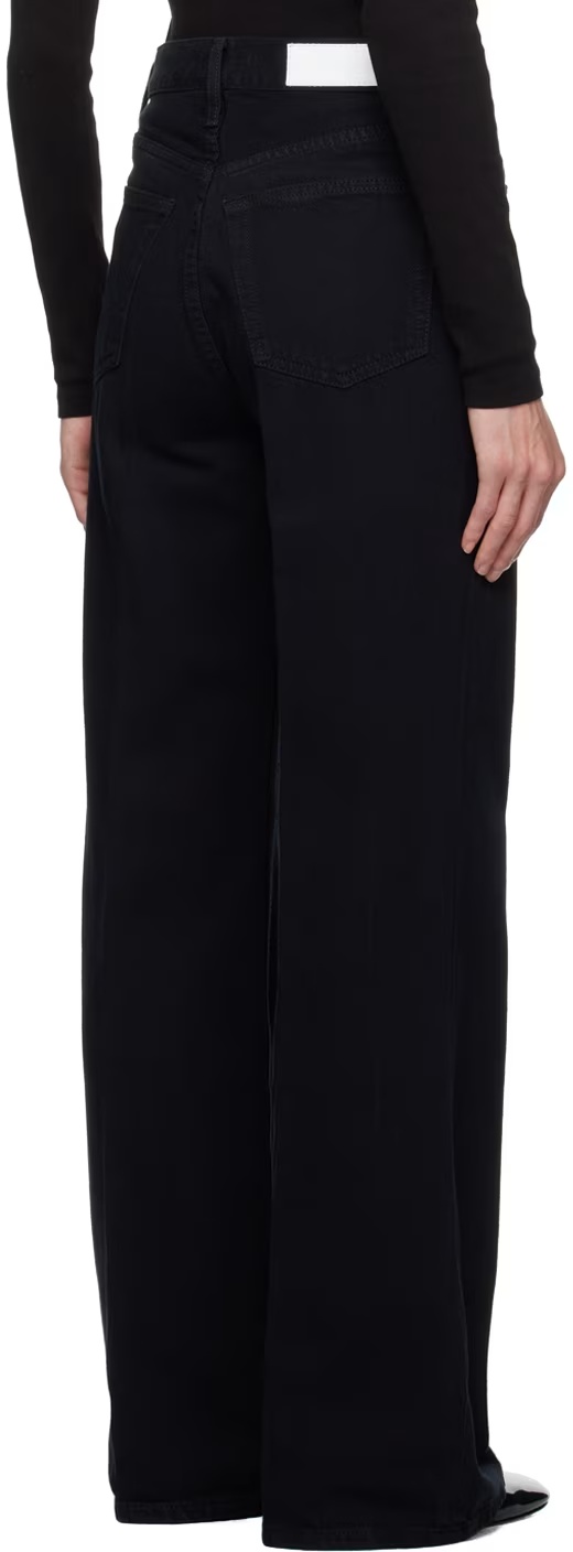 Re/done Ultra High-rise Wide-leg Pants In Black