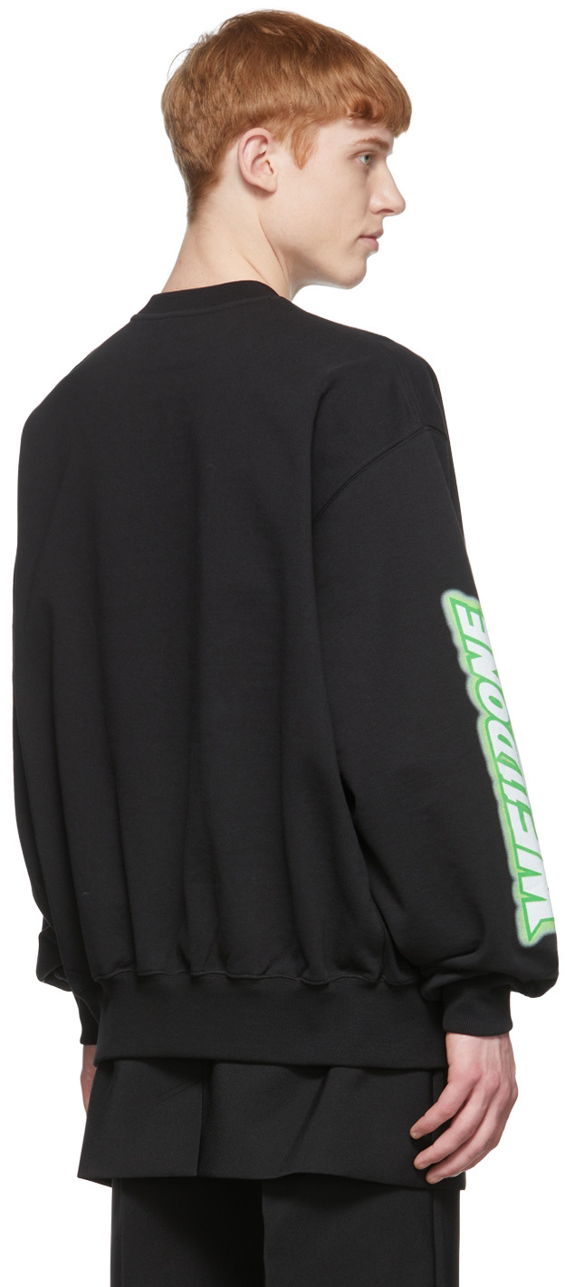 We11 Done Graffiti Logo-print Sweatshirt In Black