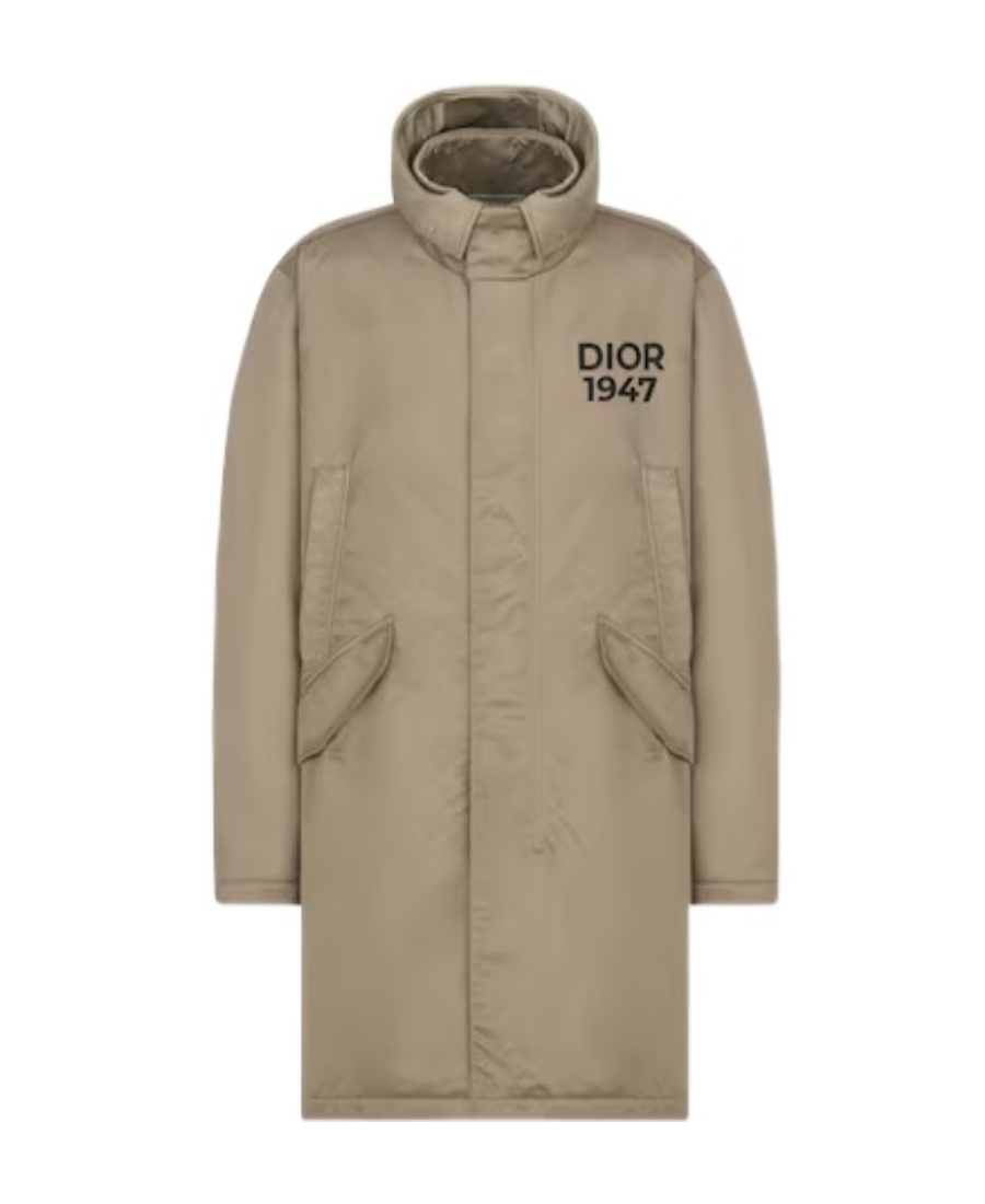 Dior Homme High Neck Long-sleeved Coat In Brown