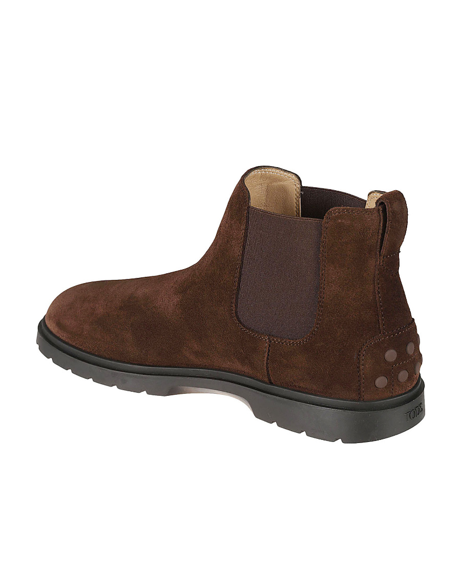 Tod's Tronchetto Suede Boots In Black