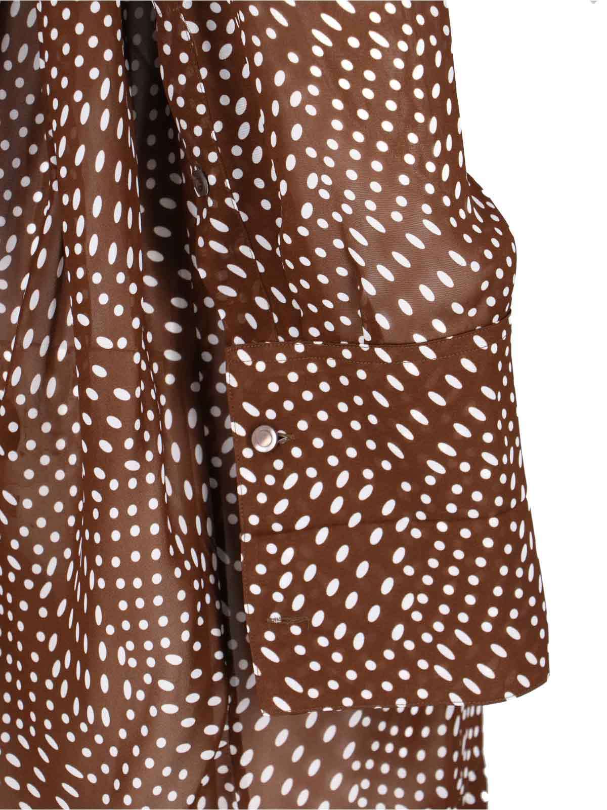 Dries Van Noten Dot Patterned Shirt In Burgundy