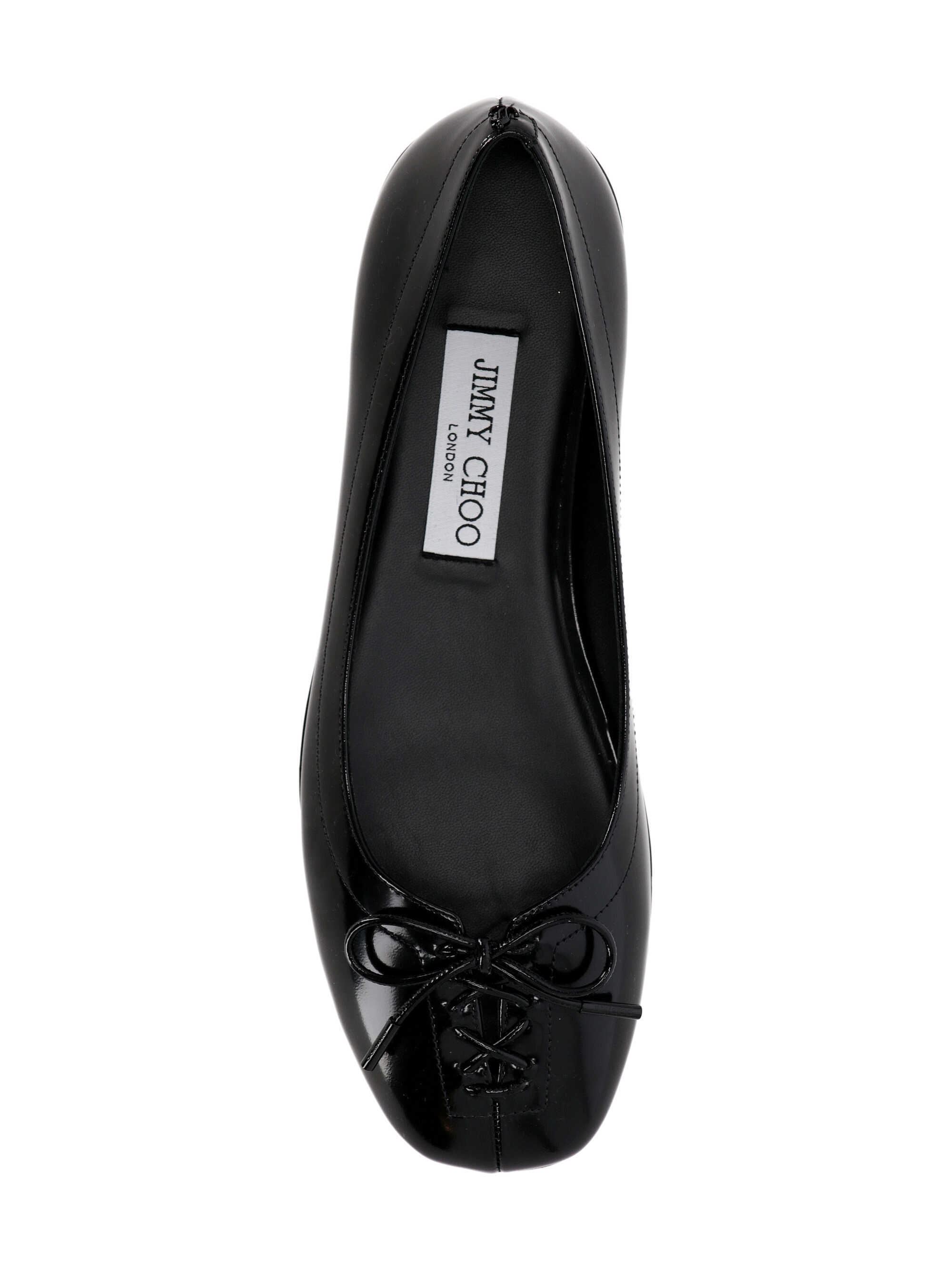 Jimmy Choo Round Toe Flat Shoes In Black
