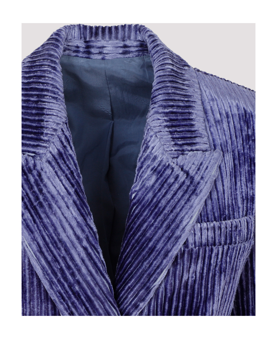 Isabel Marant Purple Dita Corduroy Double-breasted Blazer In Blue