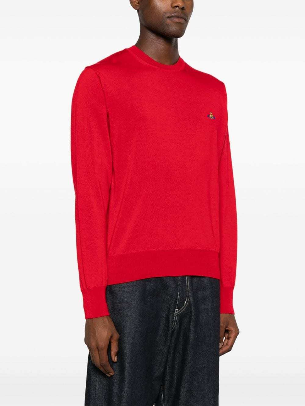 Vivienne Westwood Wool Knit Crewneck Sweater In Red