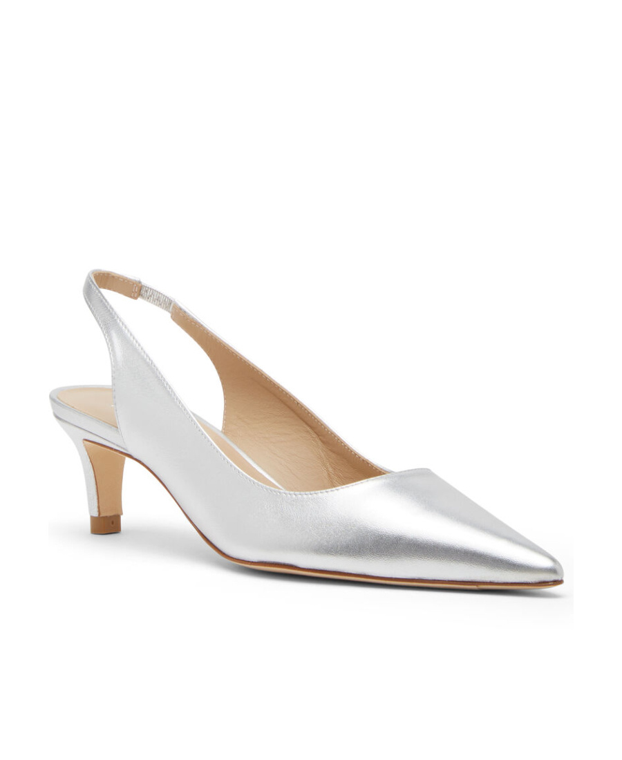 Stuart Weitzman Avianna Leather Slingback Pumps In White
