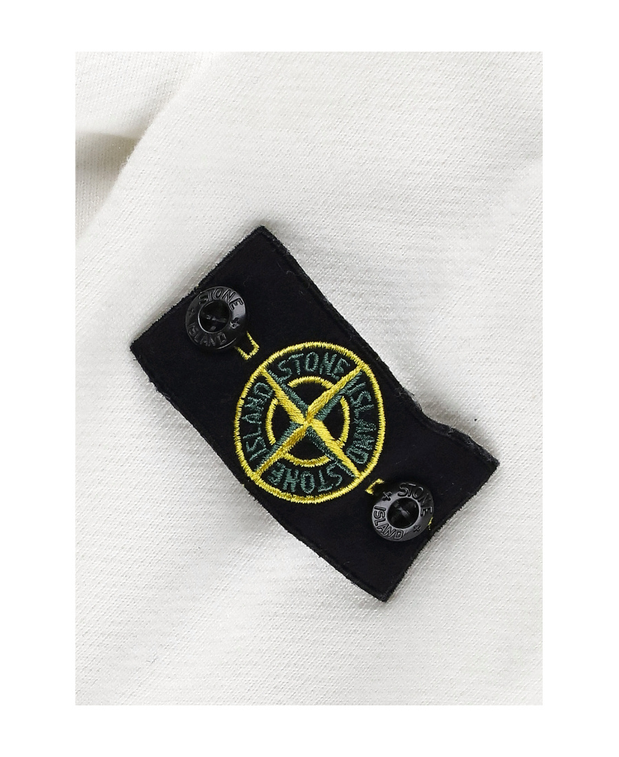 Stone Island Compass-motif Cotton Sweatshirt In White