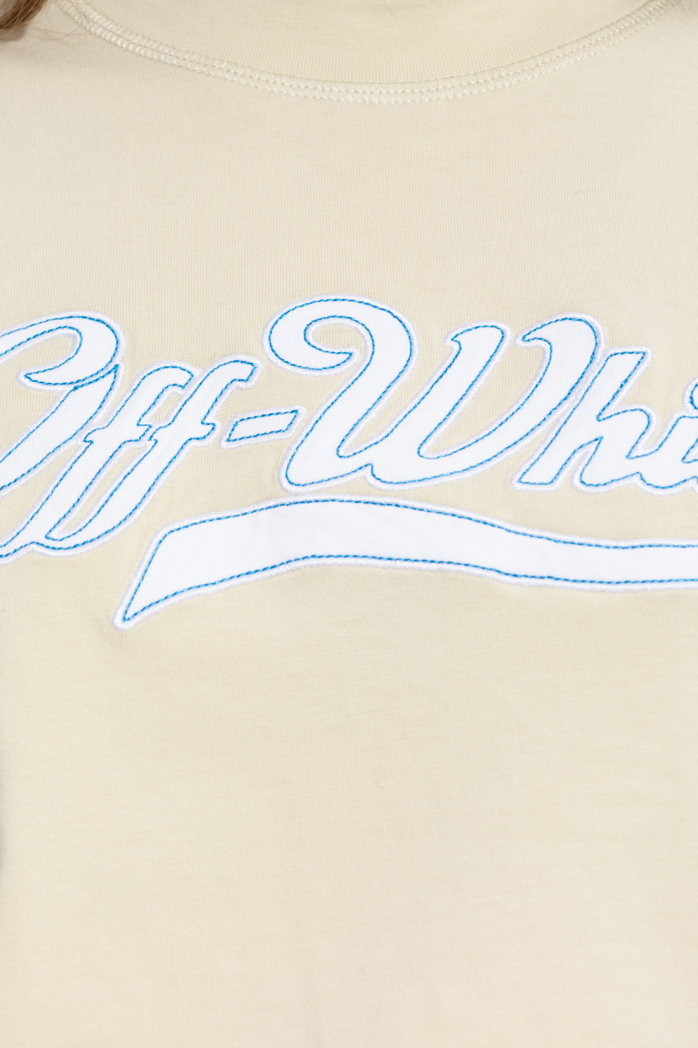 Off-white Logo-print Cropped T-shirt In White