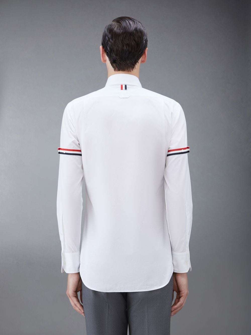 Thom Browne Oxford Button-down Shirt With Rwb Armbands In White