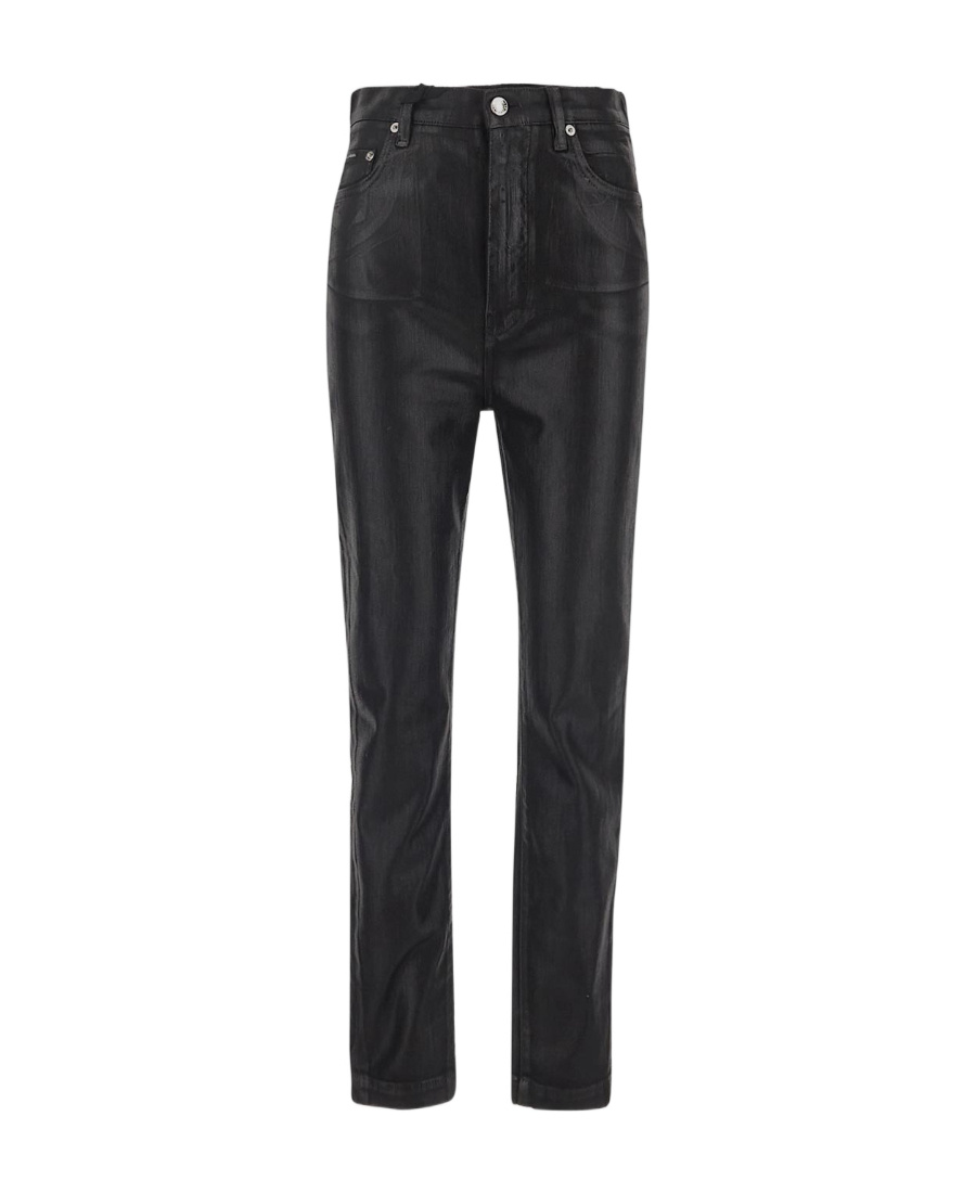 Dolce & Gabbana Grace Coated Denim Skinny Jeans In Black