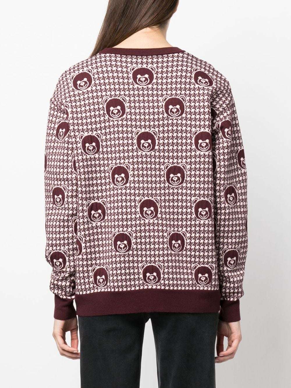 Moschino Long-sleeved Pattern Sweater In Red