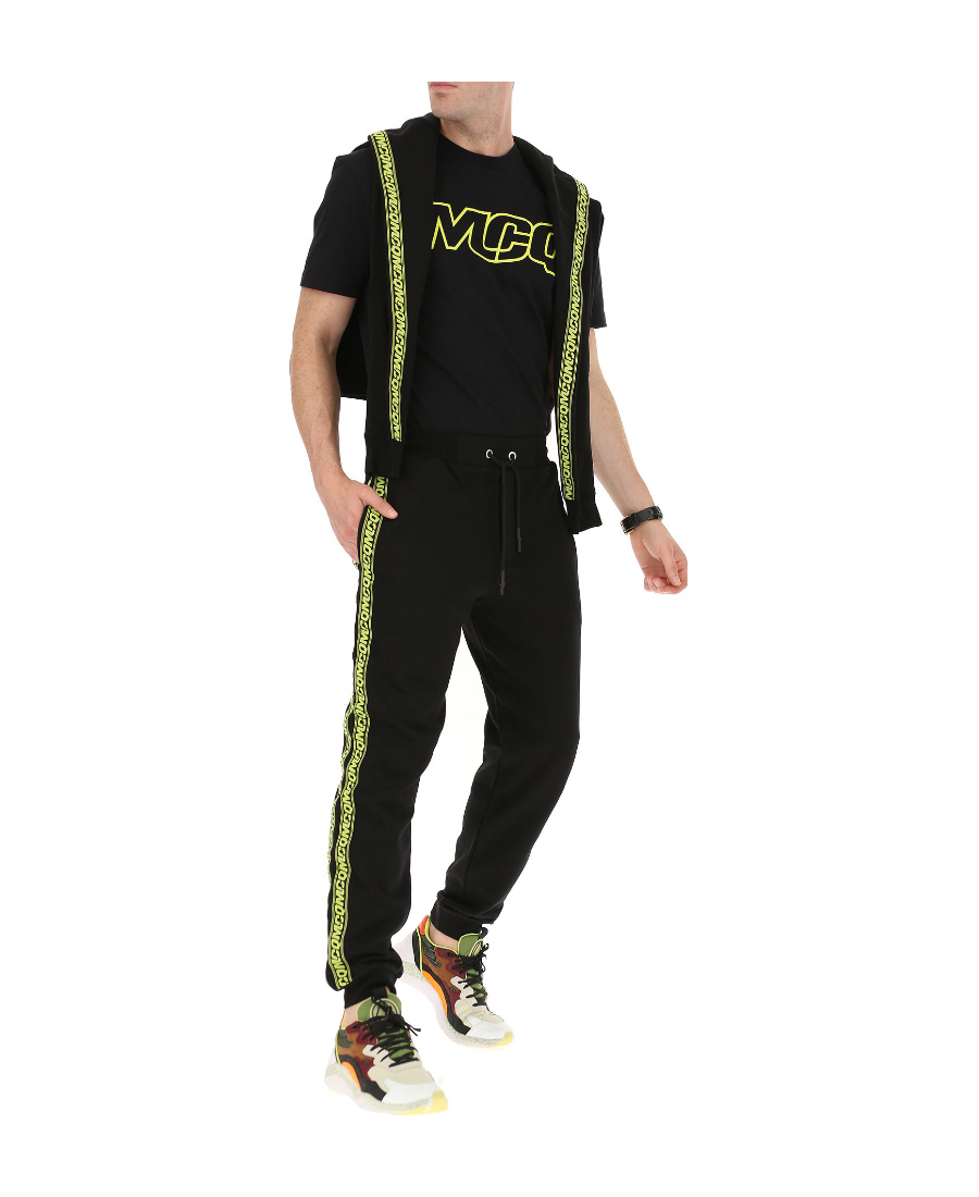 Mcq By Alexander Mcqueen Logo Side Striped Sweatpants In Black