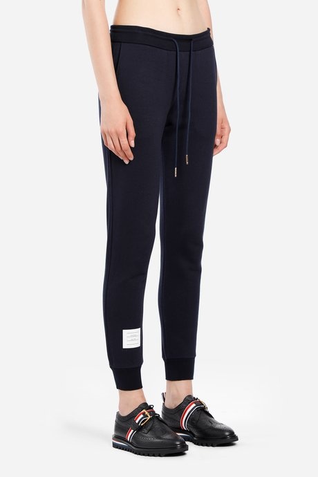 Thom Browne Rwb Stripe-detail Drawstring Track Pants In Black