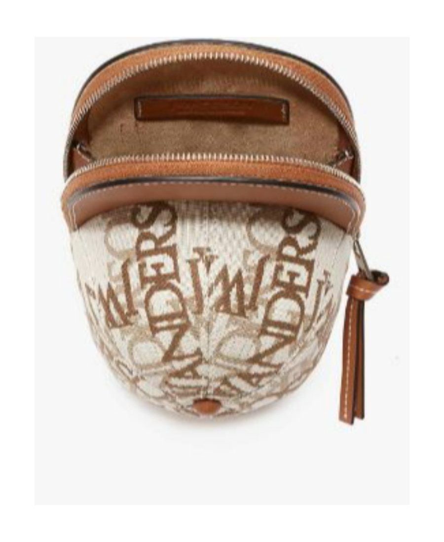 Shop Jw Anderson Medium Cap Logo-jacquard Bag In Nude