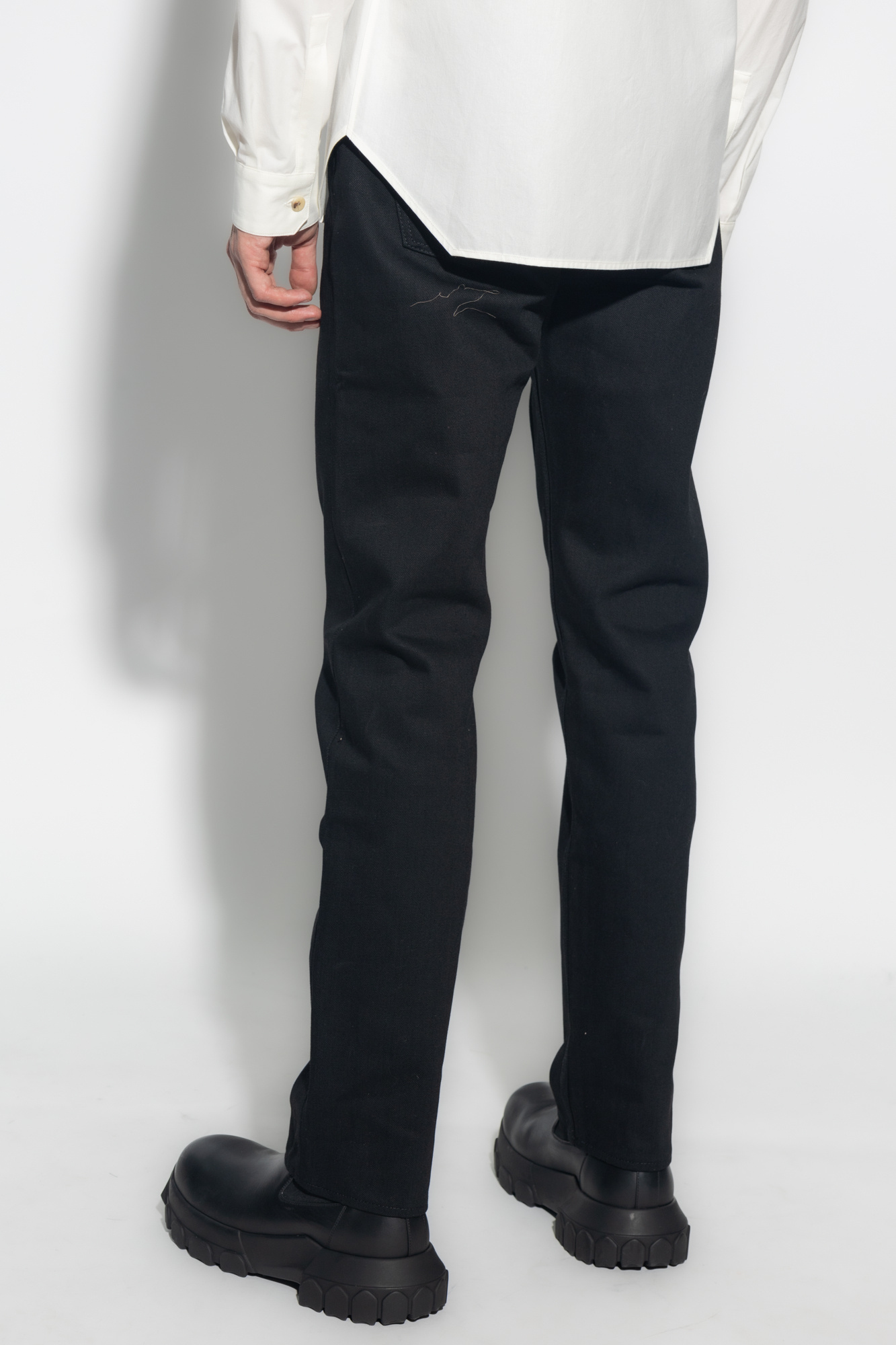 Rick Owens Drkshdw Mid-rise Tapered-leg Jeans In Black