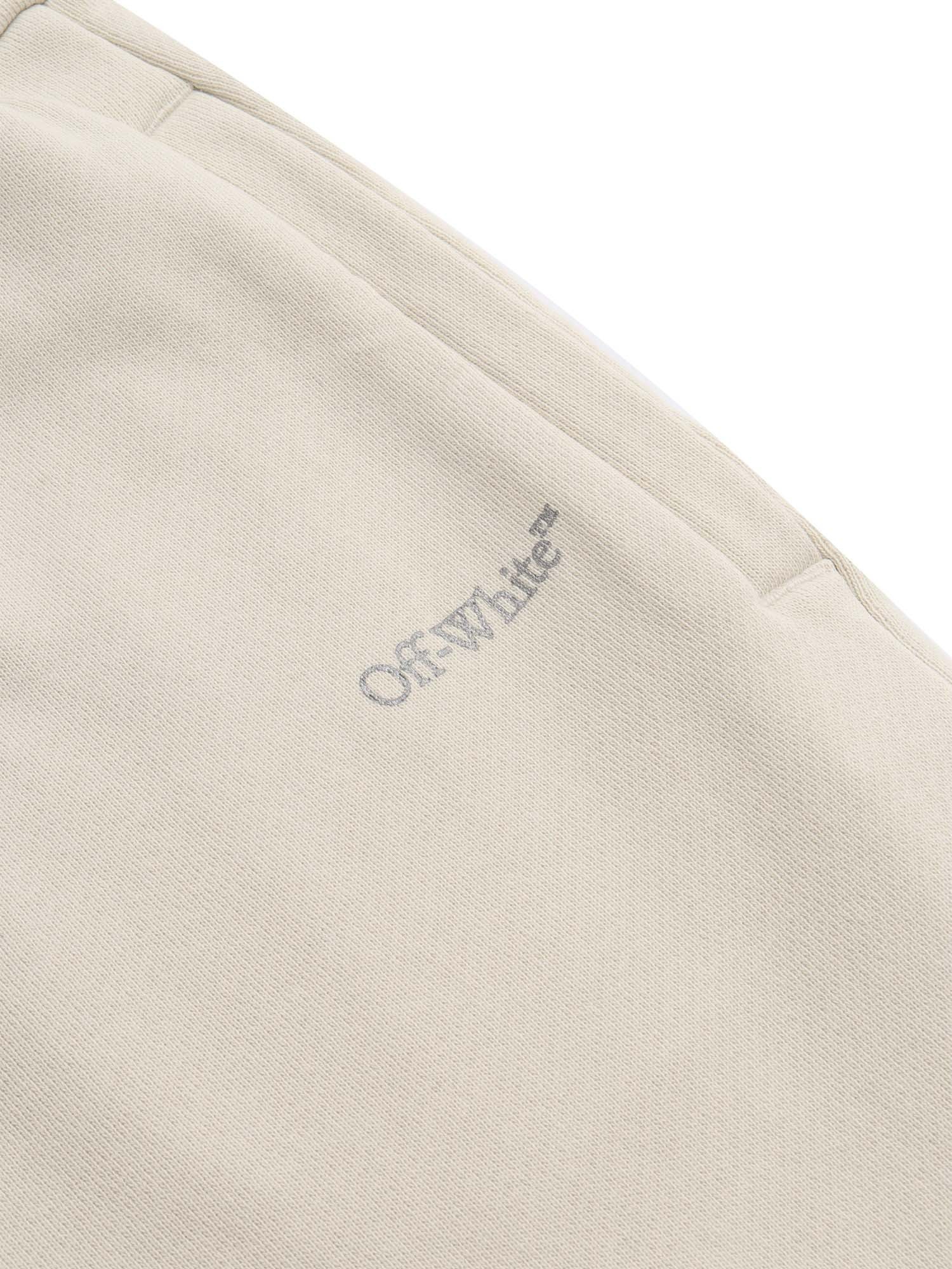 Off-white Elastic Waist Pants In Nude