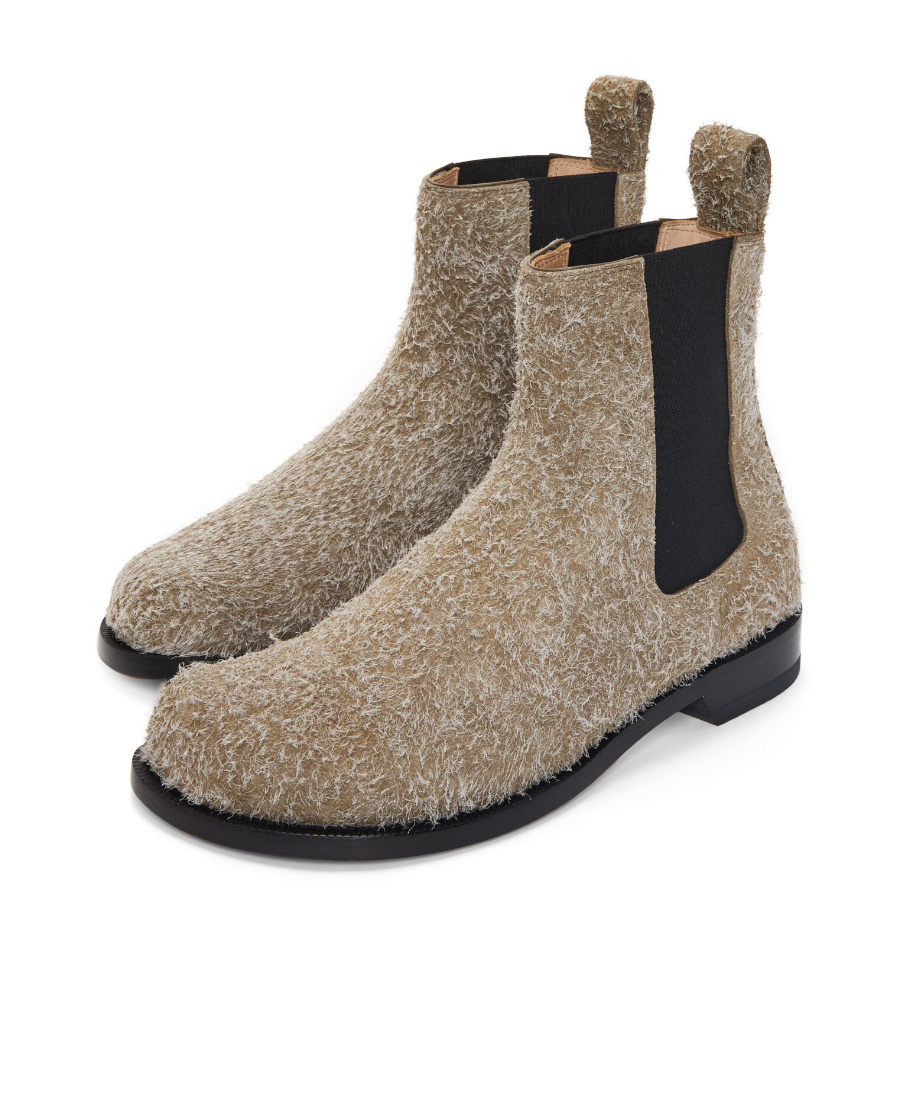 Loewe Brushed Suede Campo Chelsea Boots In Brown