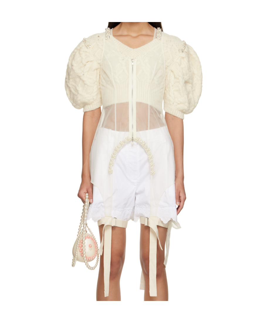 Simone Rocha Zipper Jumpsuit In White