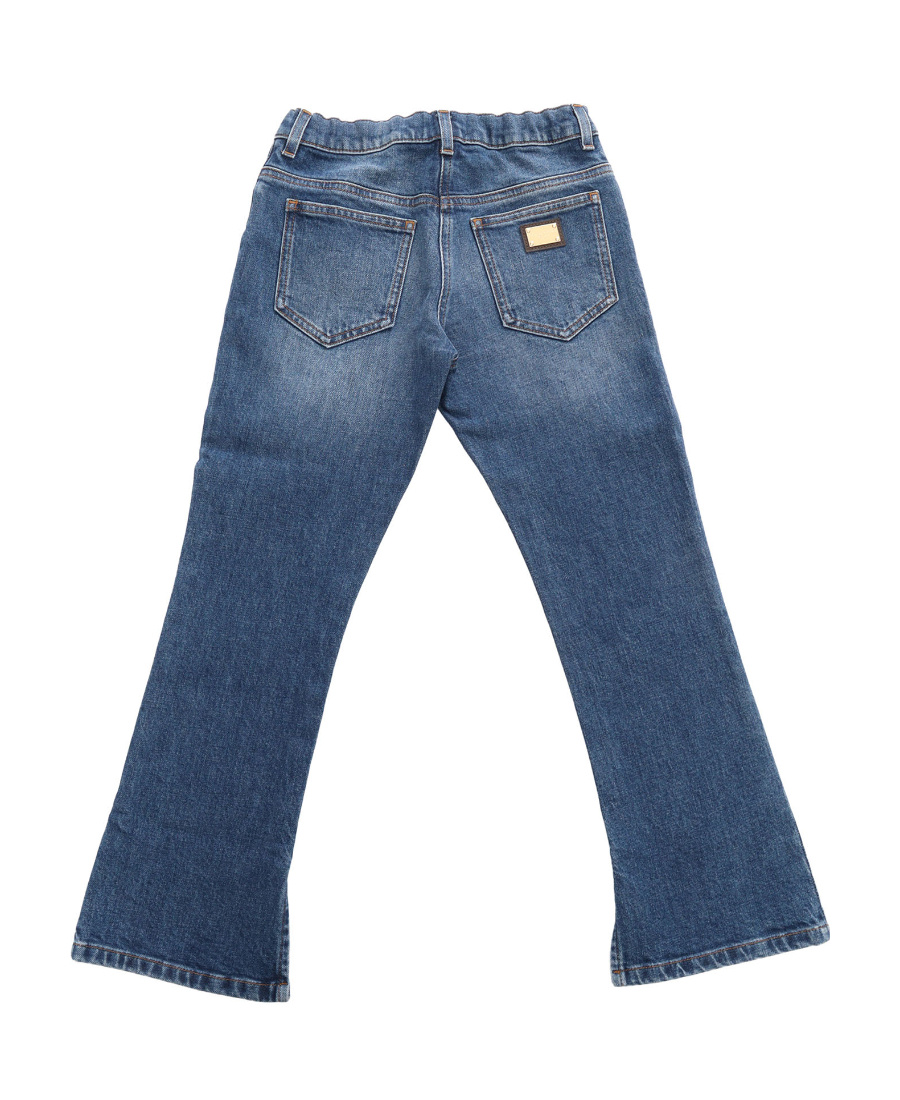 Dolce & Gabbana Floral-embroidered Jeans In Blue