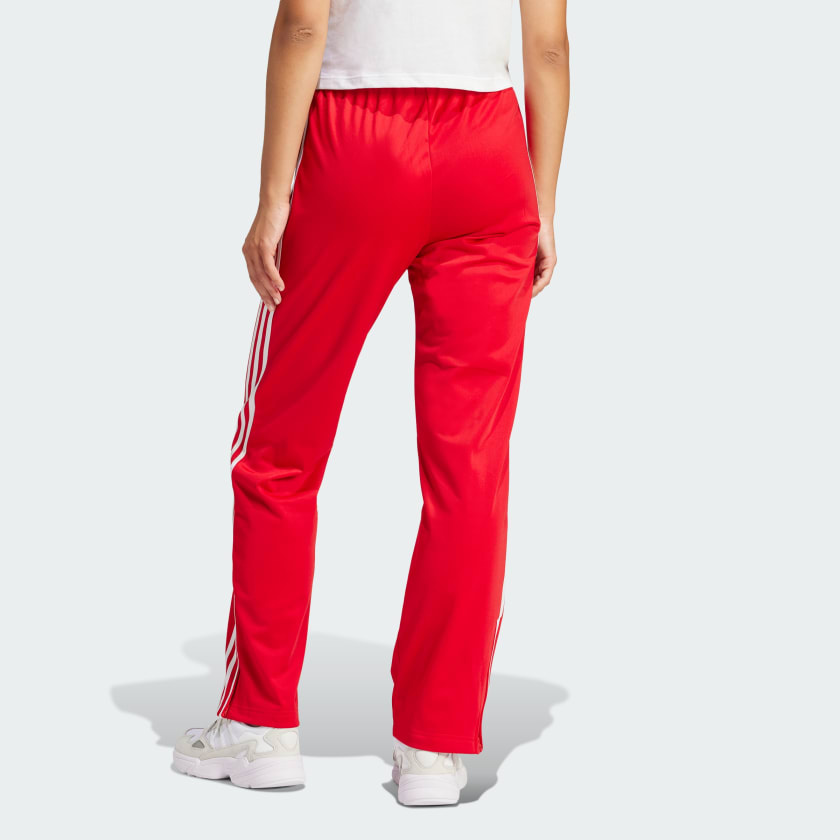 Adidas Originals Straight Trousers With Elastic Waistband And Side Stripes In Red