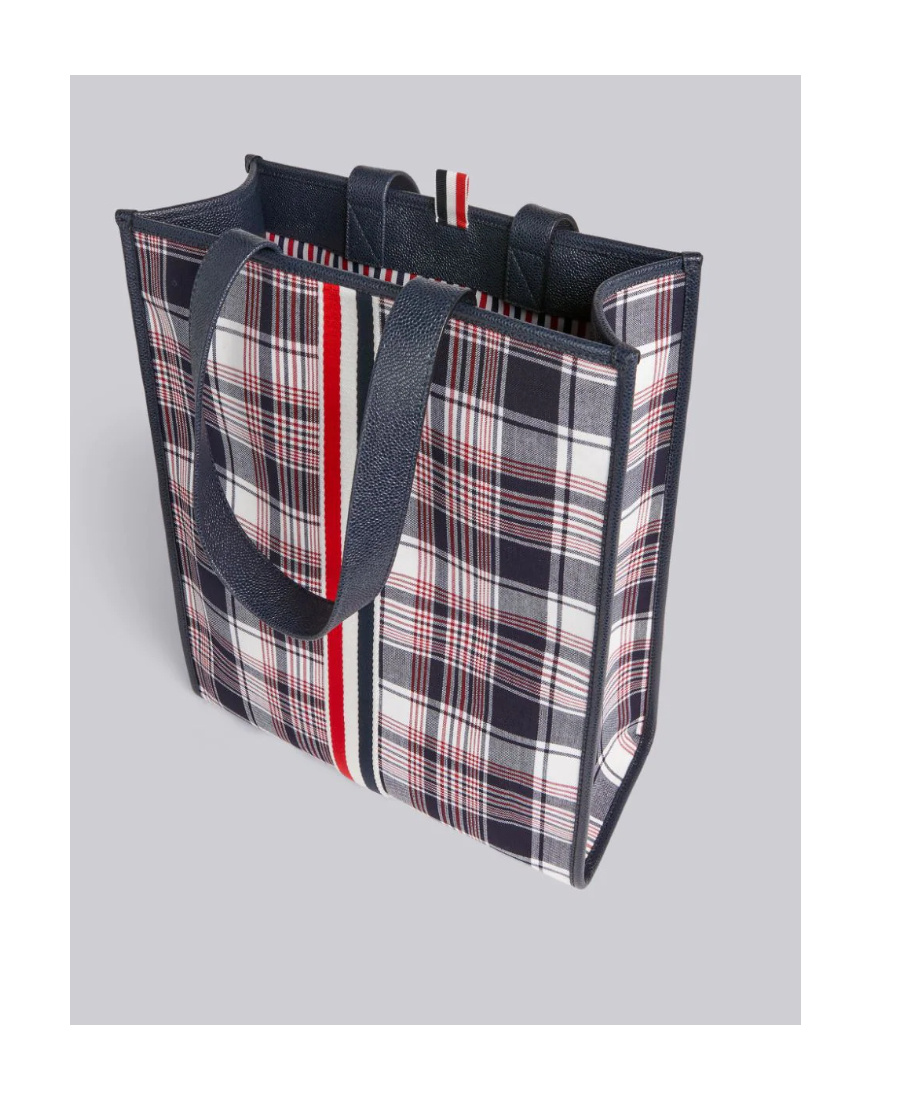 Thom Browne Vertical Rwb-webbing Stripe Tote Bag In Multicolor