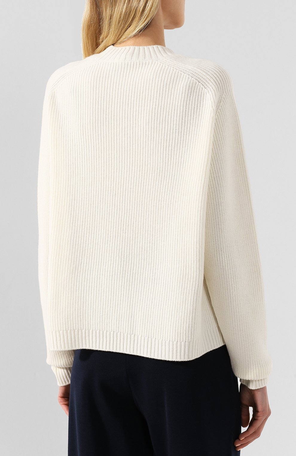 Loro Piana Knitted Pattern Pullover In White