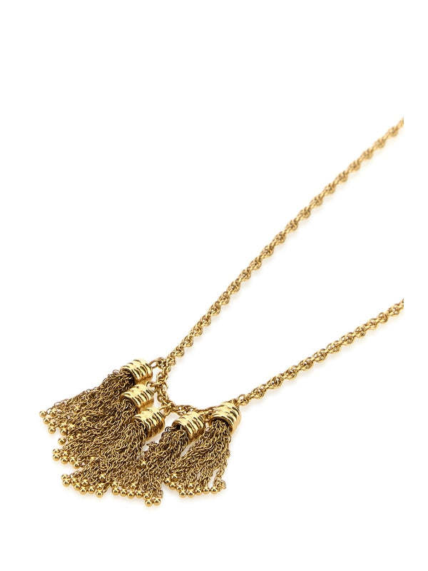 Chloé The Pompoms Necklace In Yellow