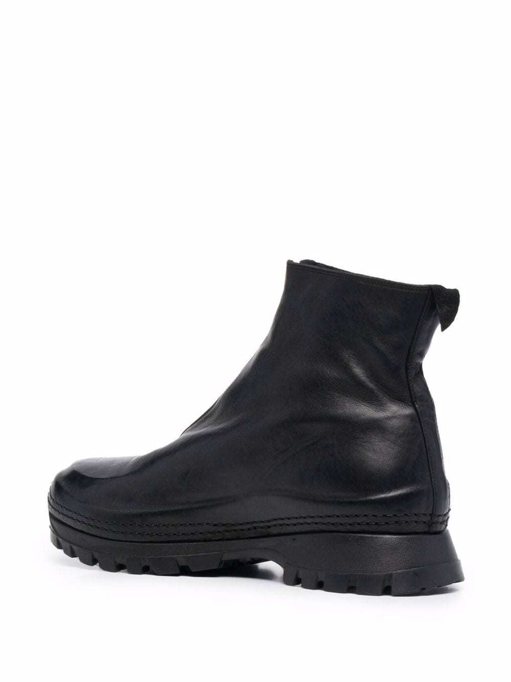 Guidi Zipped Leather Ankle Boots In Black