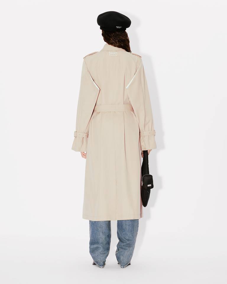 Kenzo Cut-out Double-breasted Trench Coat In Nude
