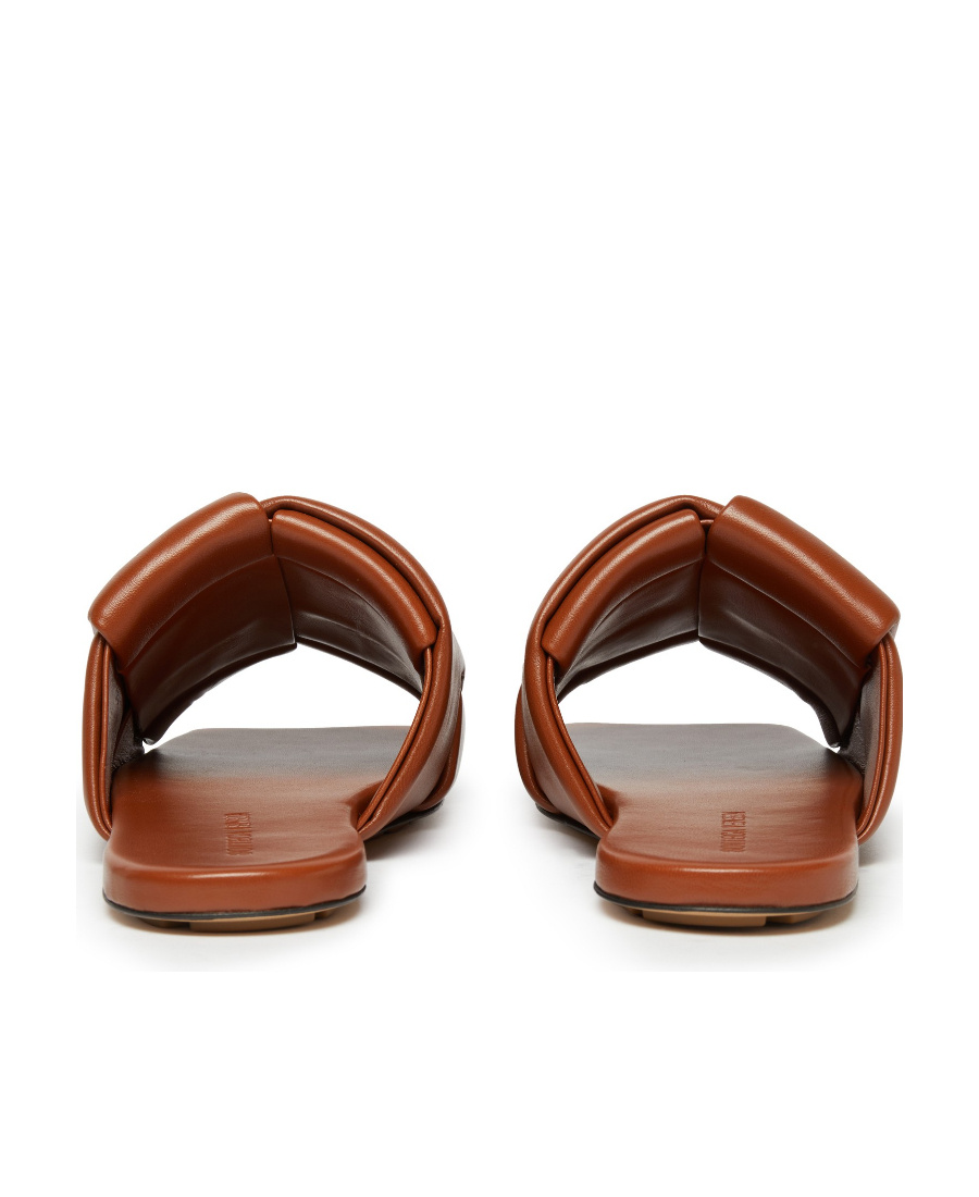 Shop Bottega Veneta Logo Flat Bottom Flip-flop In Brown
