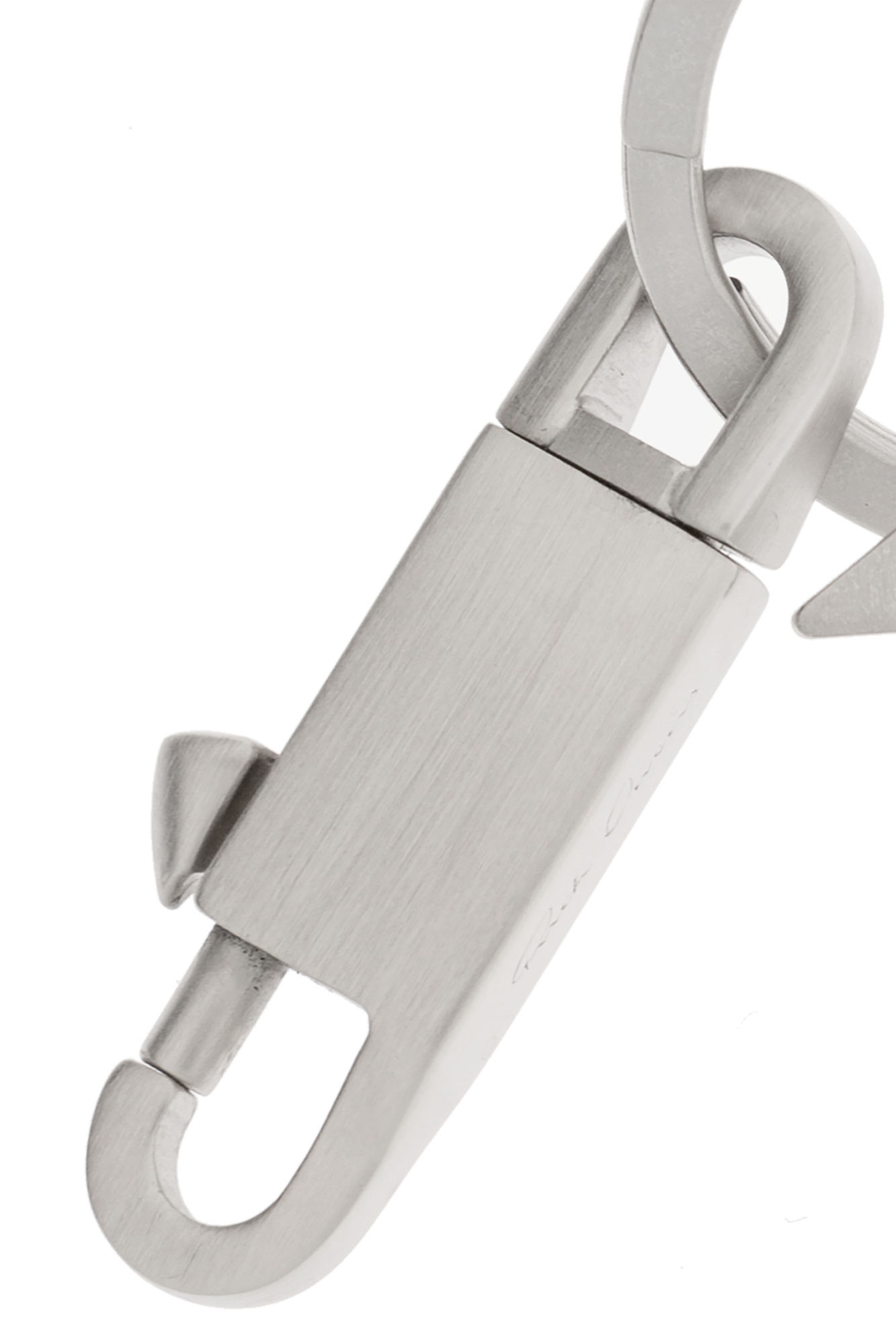 Rick Owens Silver Pentagram Keychain In Gray