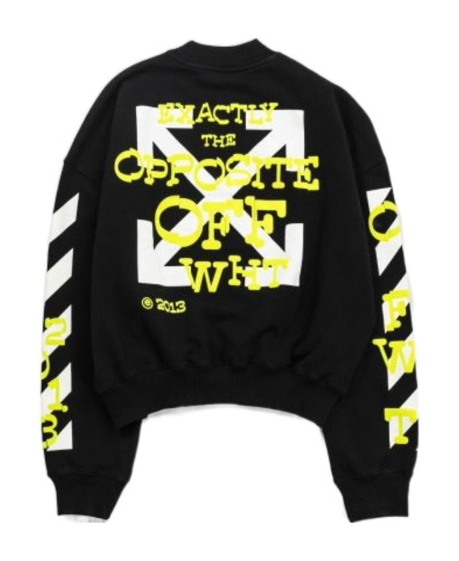 Off-white Opposite Arrow Cotton Sweatshirt In Black