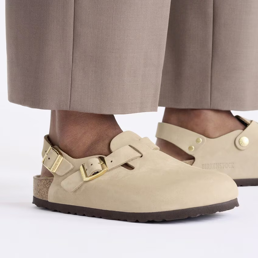Birkenstock Nubuck Leather Sandals In Neutral