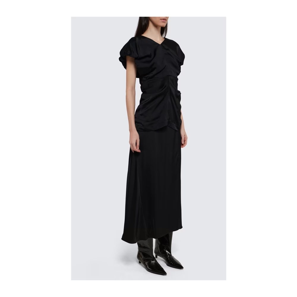 Jil Sander V-neck Short-sleeved Blouse In Black