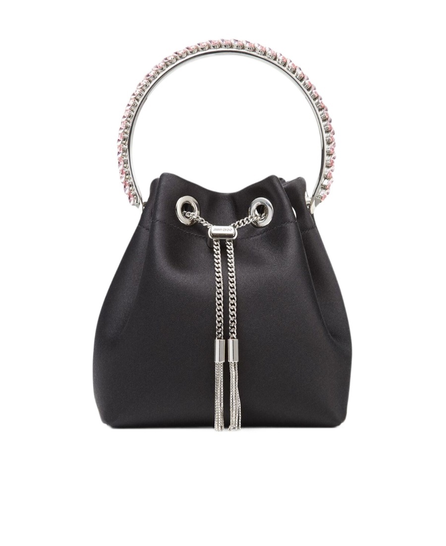Jimmy Choo Borsa A Secchiello Bon Bon In Pelle Nera Donna In Black