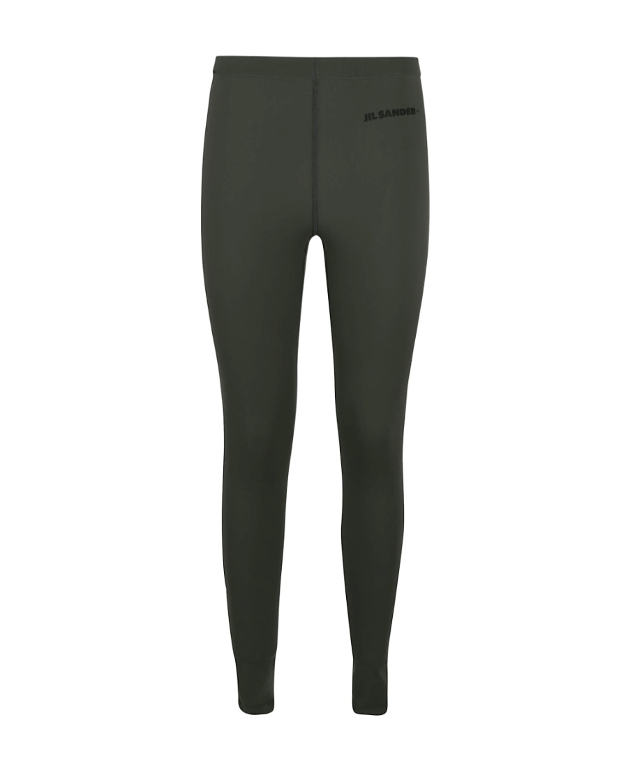Jil Sander Leggings With Printed Logo In Black