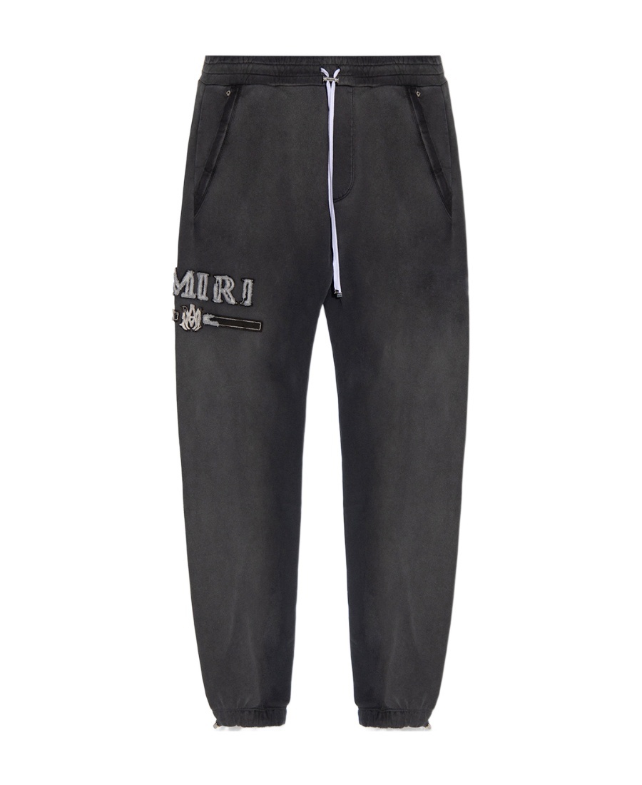 Amiri Logo Patch Drawstring Sweatpants In Black