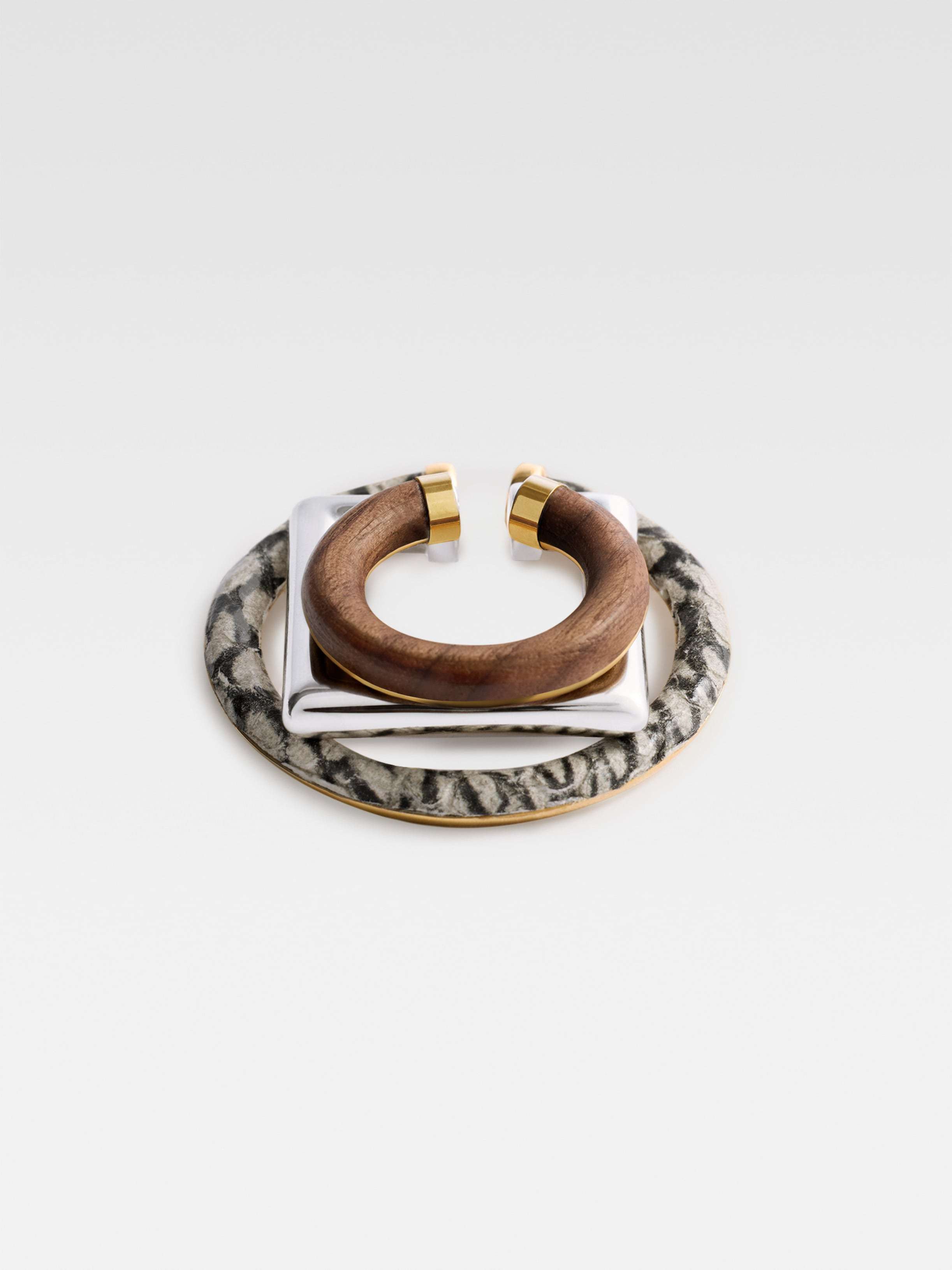 JACQUEMUS TRIO OF GEOMETRIC EAR-CUFFS 