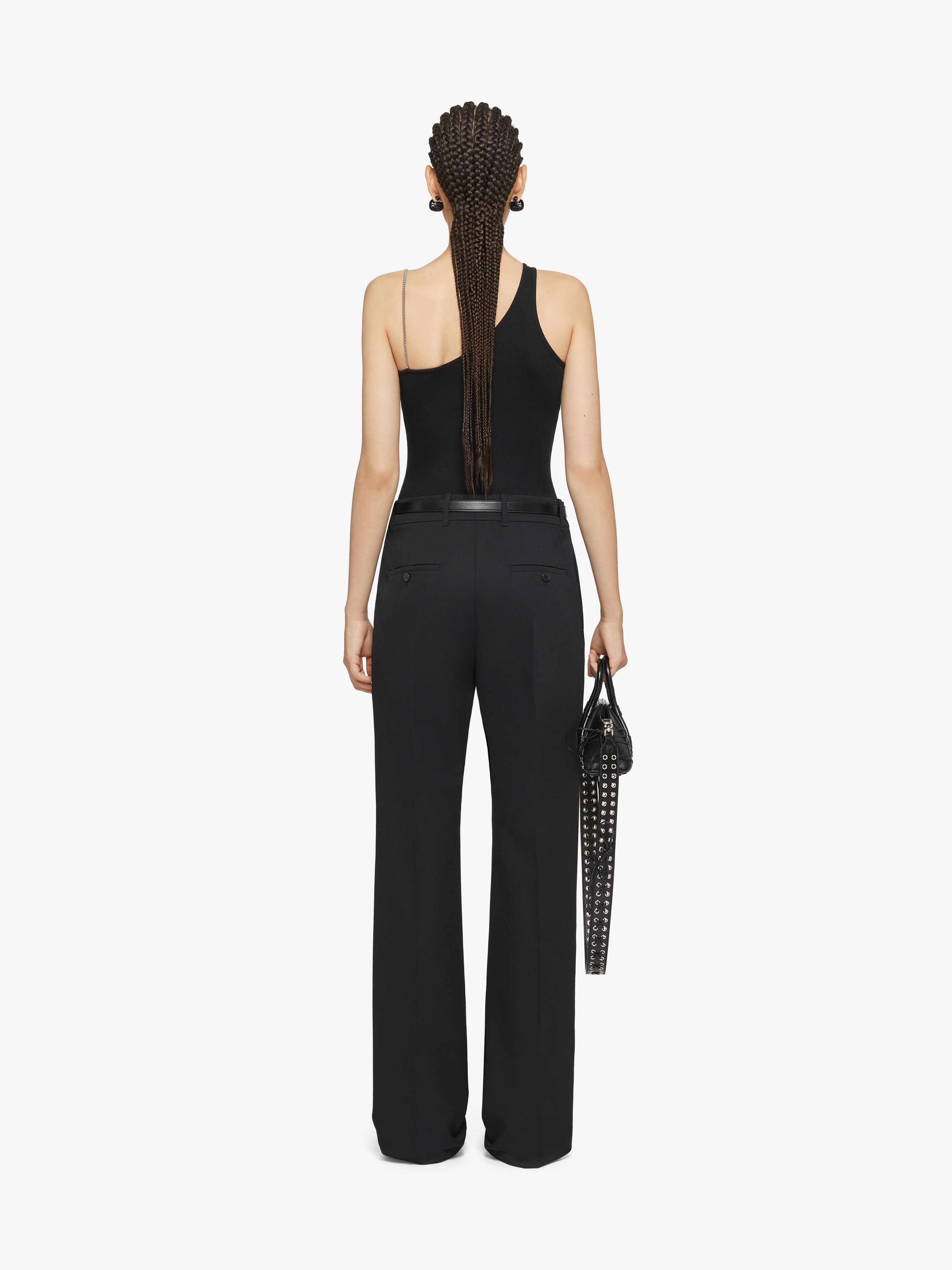 Shop Givenchy Asymmetric Top In Cotton With Chain Detail In Black