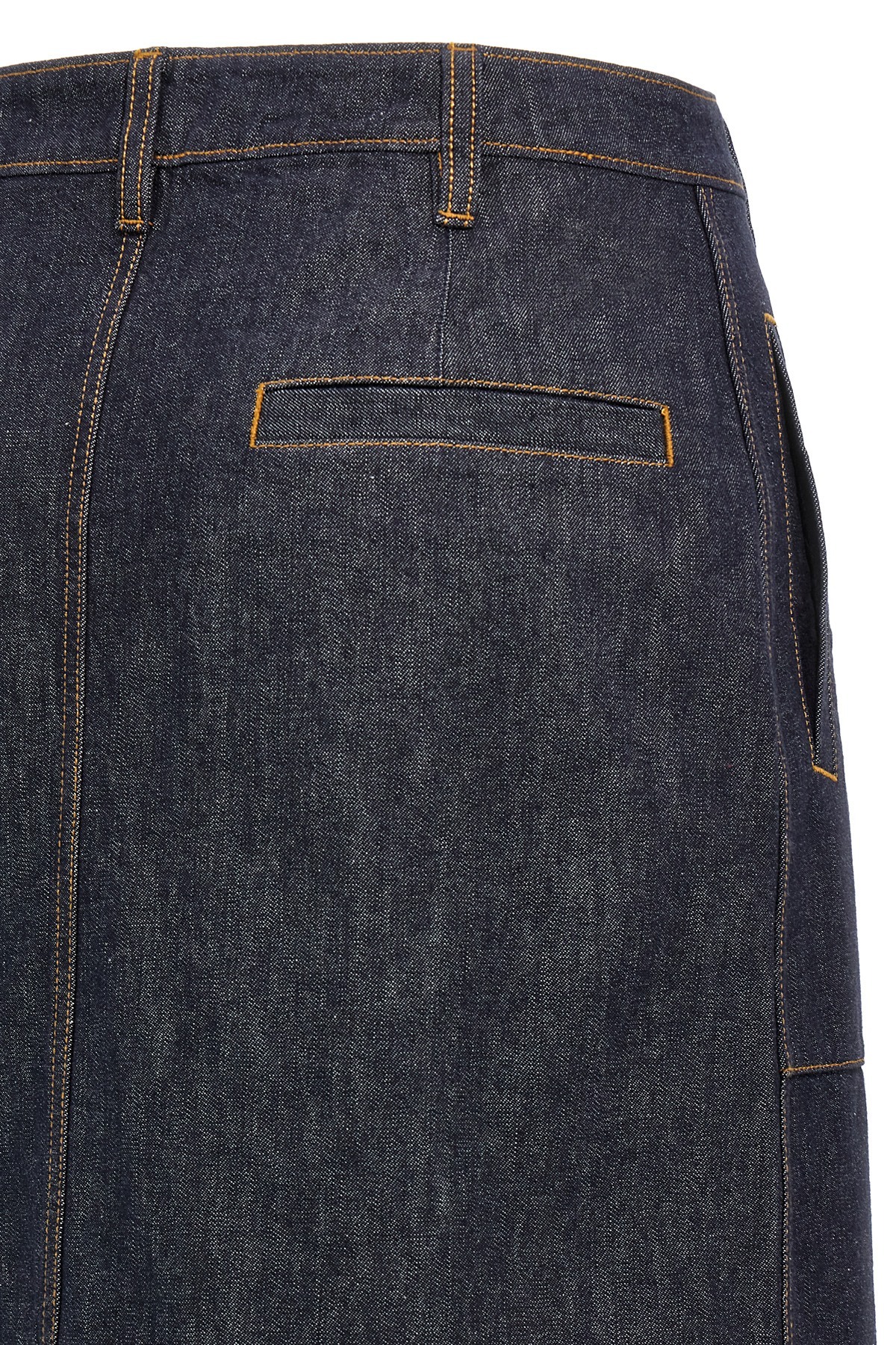 Theory Blue Denim Skirt In Black