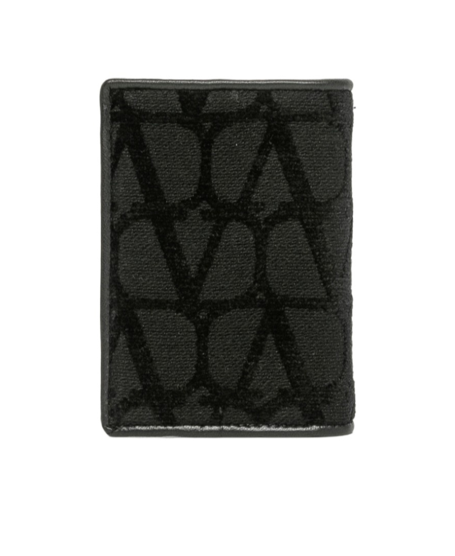 Valentino Toile Iconographe Bi-fold Cardholder In Black